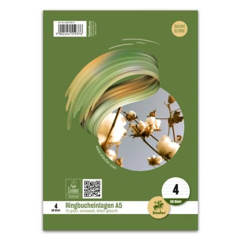 STAUFEN STYLE Ringbucheinlage - LIN4, A5, 50 Blatt, 70 g/qm, liniert
