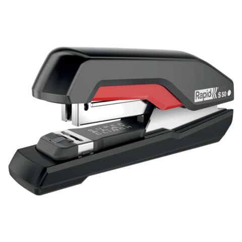 RAPID Heftgerät Supreme S50 - Metall, 50 Blatt, schwarz/rot