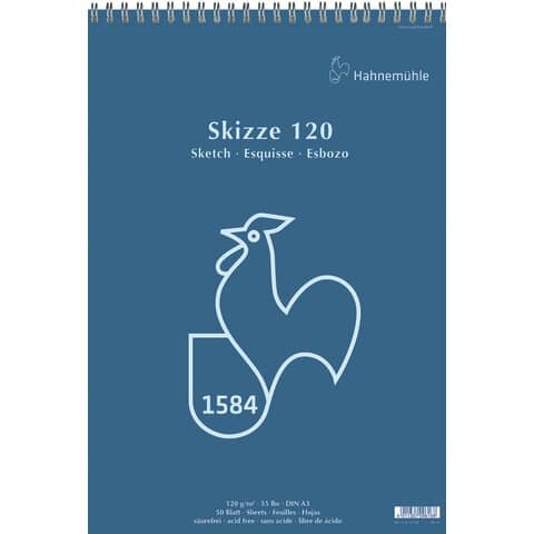 HAHNEMÜHLE Skizzenblock - A3, 120 g/qm, 50 Blatt