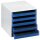 M+M M&M Schubladenbox  blau 30050911, DIN A4 mit 5 Schubladen