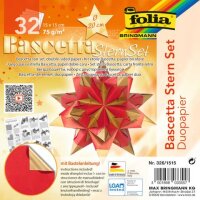 FOLIA Bascetta Stern - rot/gold, Ø 20 cm