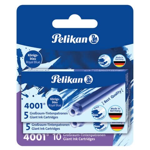 PELIKAN Tintenpatrone 4001® GTP/5 - königsblau,  2 x 5 Stück, Blister