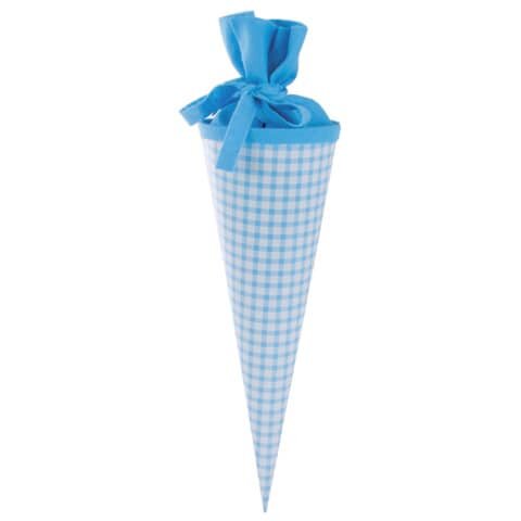 GOLDBUCH Schultüte Geschwister Karo - rund, blau, 35 cm