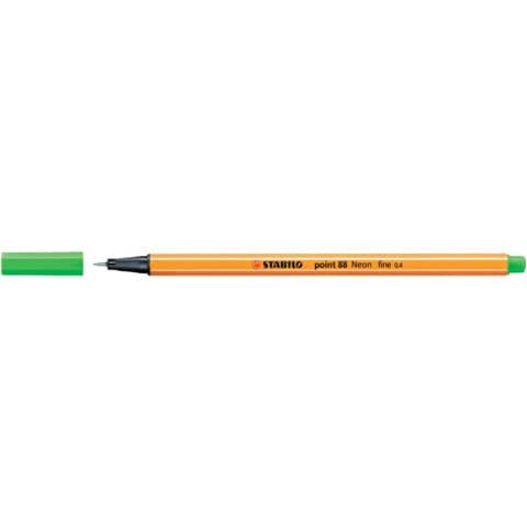 STABILO Fineliner - point 88 - Neonfarbe, leuchtfarbengrün