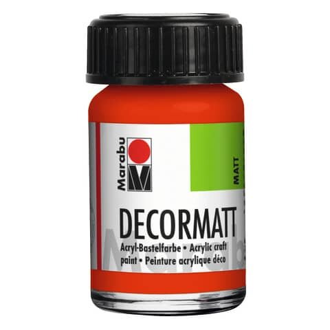 MARABU Decormatt Acryl - Zinnoberrot hell 030, 15 ml