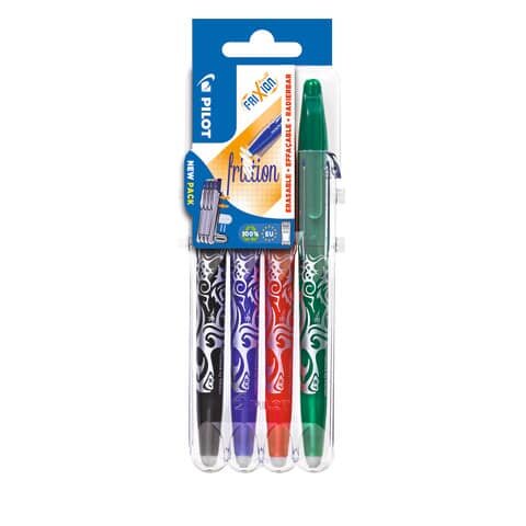 PILOT Tintenroller FriXion Ball 0.7 - 0,4 mm, 4er Pack sortiert, radierbar