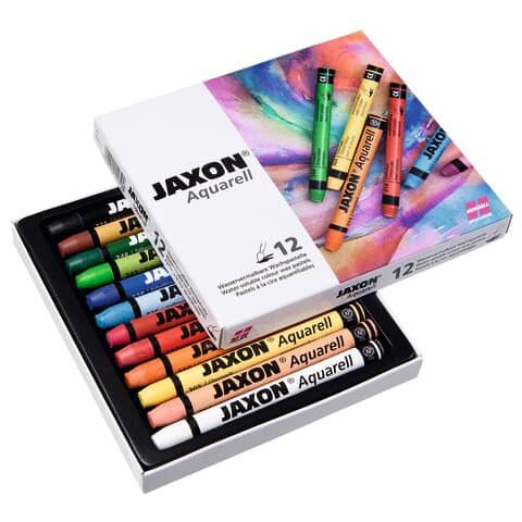 JAXON Aquarellkreide - 12er Farbkartonetui