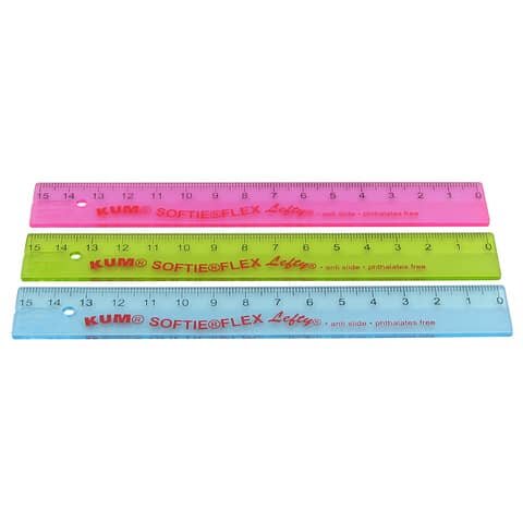 KUM Lineal Softie Flex Lefty - 15 cm, Kunststoff, Linkshänder