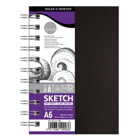 DALER-ROWNEY Skizzenbuch - A6, 100 g/qm, 110 Blatt, Spirale