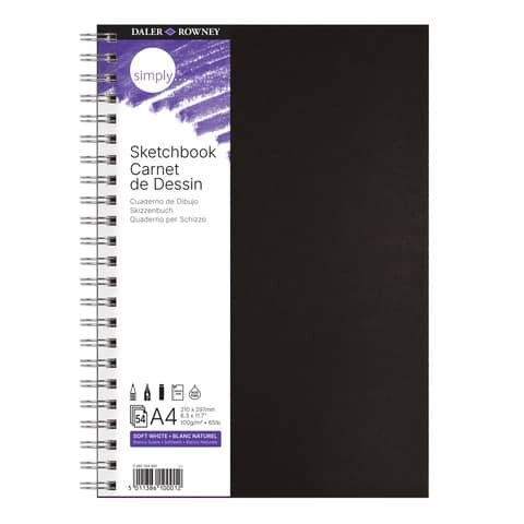 DALER-ROWNEY Skizzenbuch - A4, 100 g/qm, 110 Blatt, Spirale
