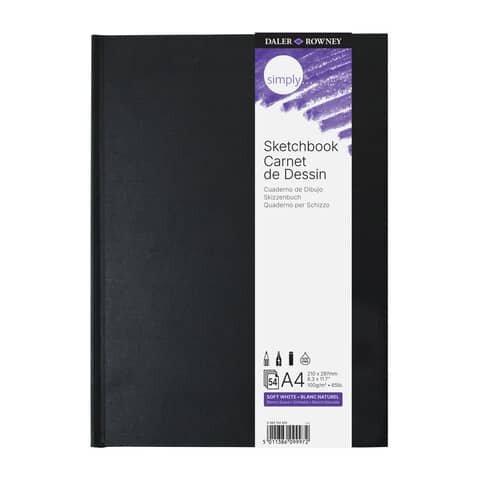 DALER-ROWNEY Skizzenbuch - A4, 100 g/qm, 110 Blatt, geleimt