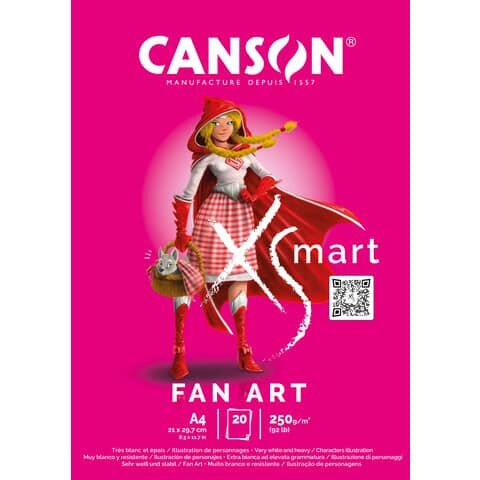 CANSON Zeichenblock Fan Art - A4, 20 Blatt, 250 g/qm, weiß