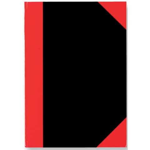 STYLEX Kladde - A6, kariert, Hardcover, schwarz/rot, 192 Seiten