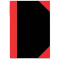 STYLEX Kladde - A5, kariert, Hardcover, schwarz/rot, 192...