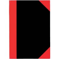 STYLEX Kladde - A4, kariert, Hardcover, schwarz/rot, 192...
