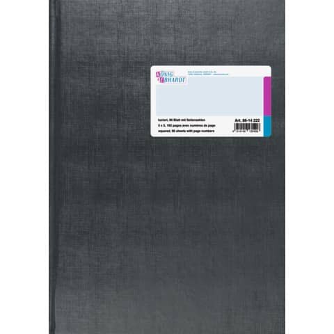 KÖNIG & EBHARDT Geschäftsbuch - A4, 96 Blatt, 80 g/qm, kariert, grau