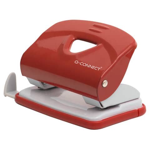 Q-CONNECT Locher, 20 Blatt, rot/grau