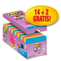 POST-IT Haftnotiz Super Sticky Notes - 76 x 76 mm, 14+2 x...