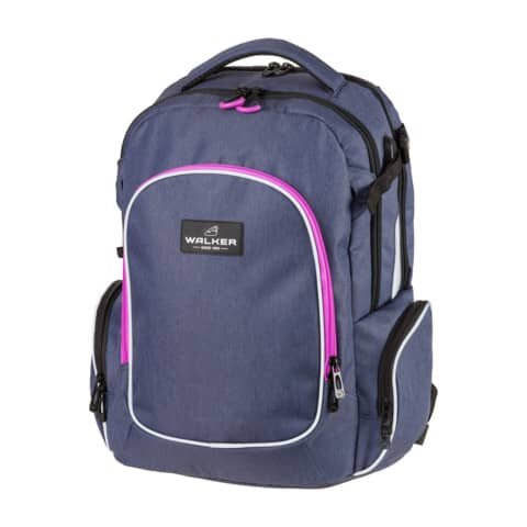 WALKER Schulrucksack Wizzard Campus Evo - blue ivy / pink