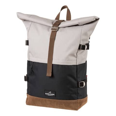 Walker Schulrucksack Roll-Up Two Kunstfaser grau/schwarz 30 l