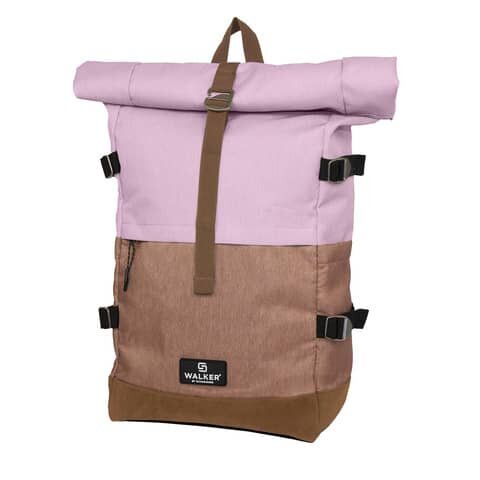 WALKER CONCEPT Walker Schulrucksack Roll-Up Two Kunstfaser beige/rosa 30 l