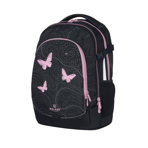 WALKER FAME 2.0 Walker Schulrucksack Fame 2.0 Glow Butterfly Kunstfaser anthrazit