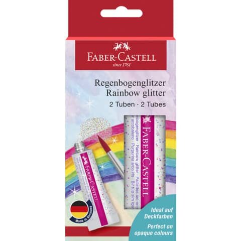 FABER CASTELL 2 FABER-CASTELL Glitzer Regenbogen Bastelkleber 2 x 12,0 g