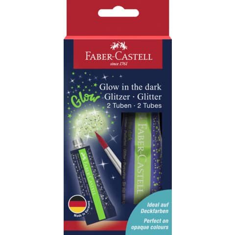 FABER CASTELL 2 FABER-CASTELL Glitzer Glow in the dark Bastelkleber 2 x 12,0 g