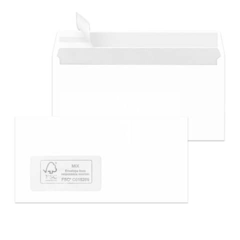 MAILMEDIA Briefhülle - DL, weiß, haftklebend, Innendruck, 100 g/qm, 500 Stück