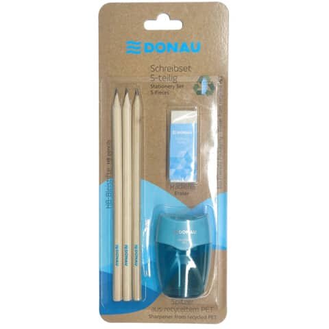 DONAU Schreibset Bleistift ÖKO - 5-tlg., blau, Bisterkarte