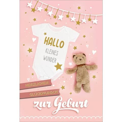 Freudiges Ereignis rosa - inkl. Umschlag