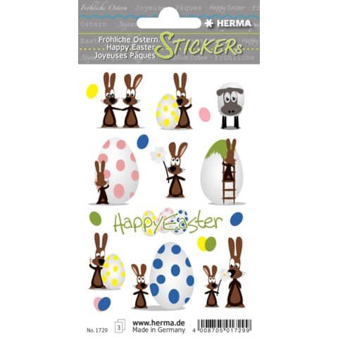 HERMA 1729 Sticker Happy Easter Hasenparty - 10 Stück