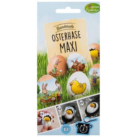 Oster Banderole Osterhase Maxi - 4 Motive, 12 Stück sortiert