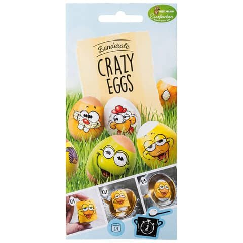 Oster Banderole Crazy Eggs - 4 Motive, 12 Stück sortiert