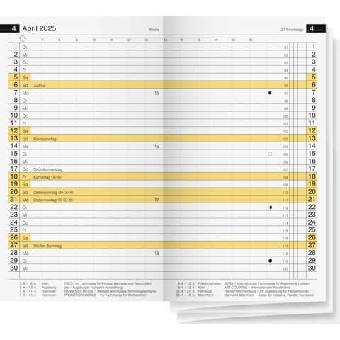 RIDO Ersatzkalendarium Taschenkalender Miniplaner D 15 - 1 Monat / 2 Seiten, 8,7 x 15,3 cm, Liporello