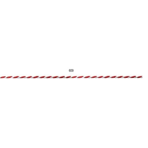 Kordel - 2 mm x 50 m, rot/weiß