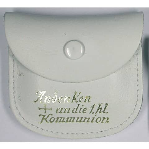 Rosenkranzetui - Leder, 7,5 x 6,5 cm, weiß