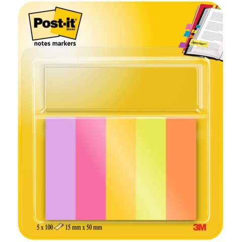 Post-it® Page Marker Energetic Haftmarker farbsortiert 5x 50 Streifen