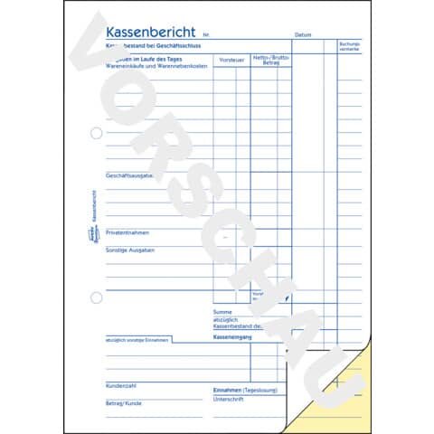 AVERY ZWECKFORM 1743 Kassenbuch Bericht A5 2x40Blatt SD blau