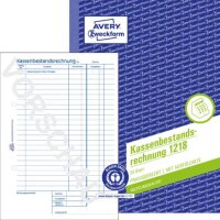 AVERY ZWECKFORM 1218 Kassenbestandsrechnung Recycling -...