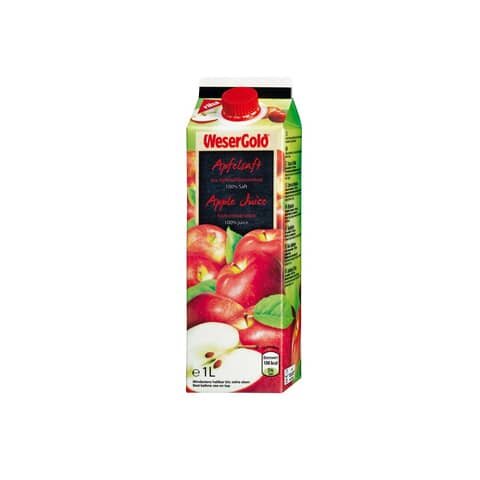 WESERGOLD Apfelsaft - klar, 8 x 1,0L