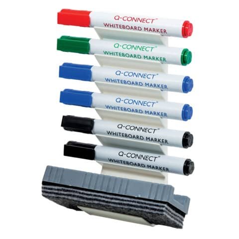 Q-CONNECT Boardmarkerhalterung magnetisch, befüllt, weiß