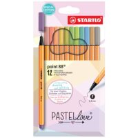 STABILO Fineliner point 88® Pastellove - 12er Kartonetui