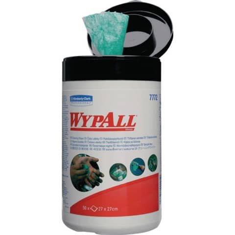 WYPALL Reinigungstücher-Nachfüllpackung, Industriereinigungstücher, 50 grüne Reinigungstücher