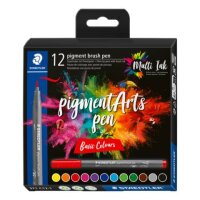 STAEDTLER Pinselmaler pigment brush pen 371 - 12 Farben...