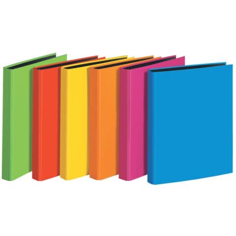 Ringbuch VELOCOLOR® - A5, Karton, 2-D-Ring, Ring-Ø 25 mm, farbig sortiert