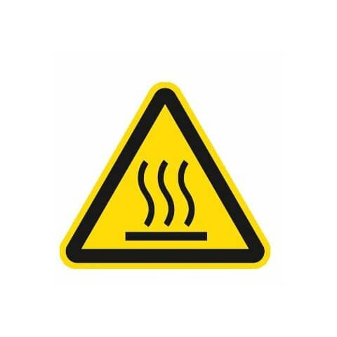 MOEDEL Warnung vor heißer Oberfläche ISO 7010, Folie selbstklebend, 10 cm Seitenlänge