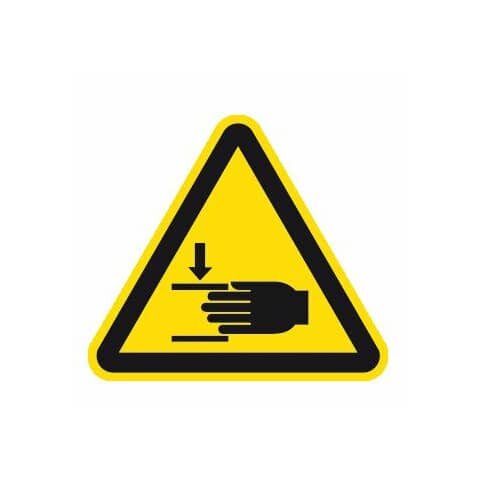 MOEDEL Warnung vor Handverletzungen ISO 7010, Folie selbstklebend, 10 cm Seitenlänge