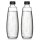 SODASTREAM Trinkflasche Glas 1 Liter - transparent/schwarz, 2er-Pack