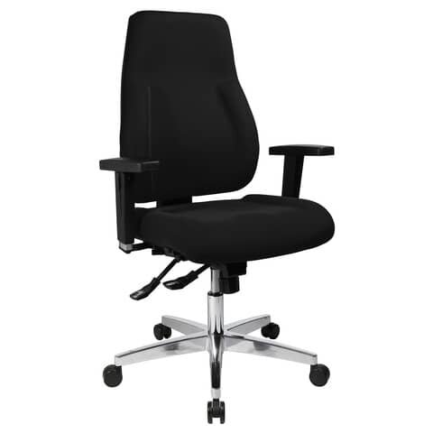 TOPSTAR Bürodrehstuhl P91 - schwarz, mit Armlehnen, Sicherheitsdoppelrollen für alle Böden
